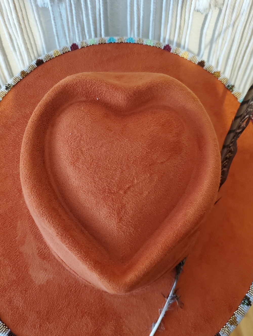 Hand Beaded Suede Hat - Picture 4 of 7